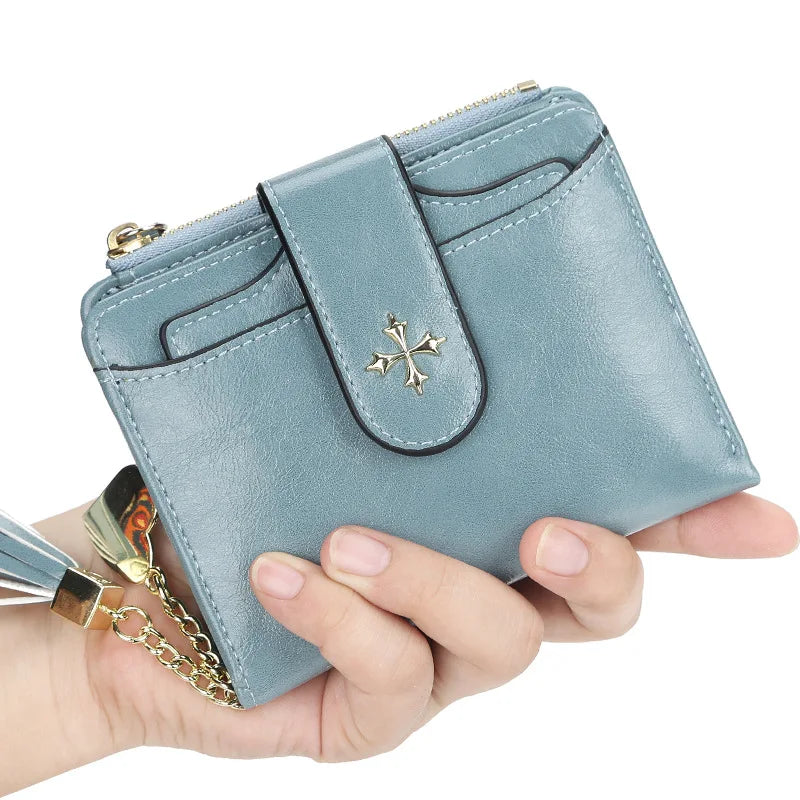 New Luxury Brand Casual Women's Wallet Short Tassel Girl Card ID Holder Ladies Purse Coin Money Bag carteras para mujer sac
