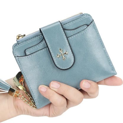 New Luxury Brand Casual Women's Wallet Short Tassel Girl Card ID Holder Ladies Purse Coin Money Bag carteras para mujer sac