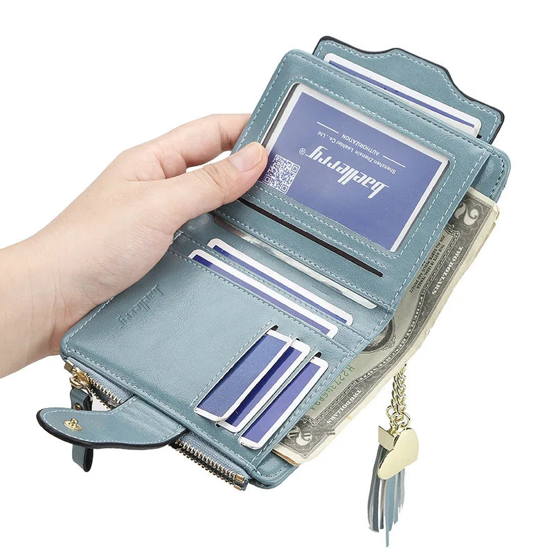New Luxury Brand Casual Women's Wallet Short Tassel Girl Card ID Holder Ladies Purse Coin Money Bag carteras para mujer sac