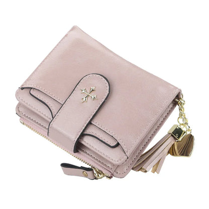 New Luxury Brand Casual Women's Wallet Short Tassel Girl Card ID Holder Ladies Purse Coin Money Bag carteras para mujer sac