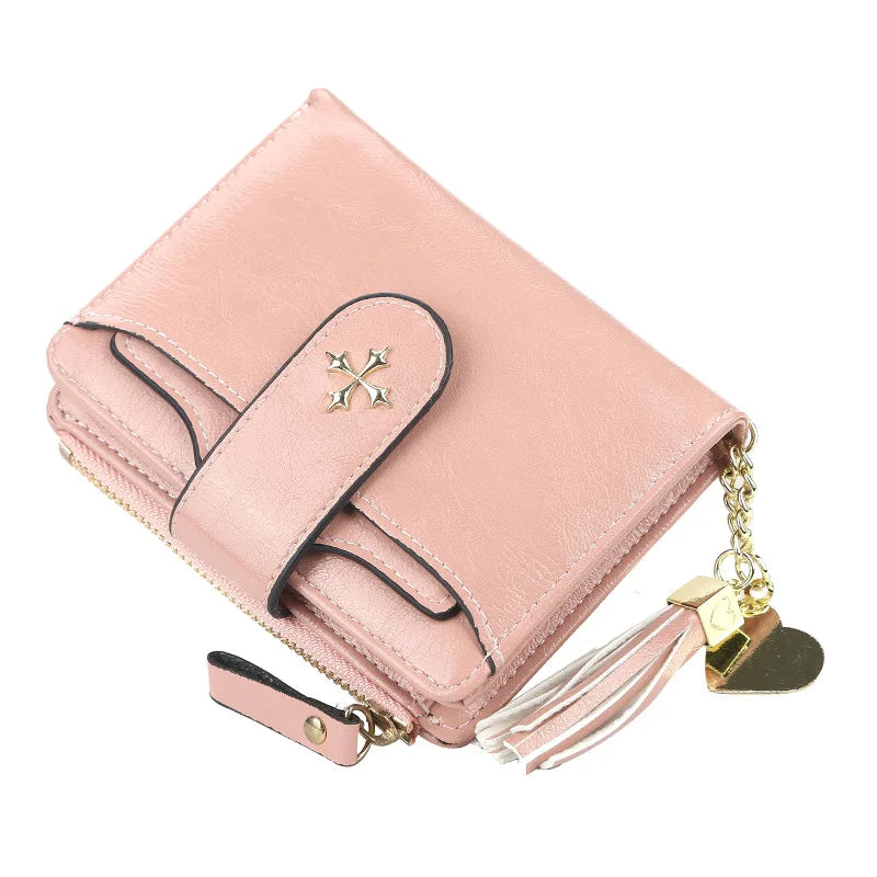 New Luxury Brand Casual Women's Wallet Short Tassel Girl Card ID Holder Ladies Purse Coin Money Bag carteras para mujer sac
