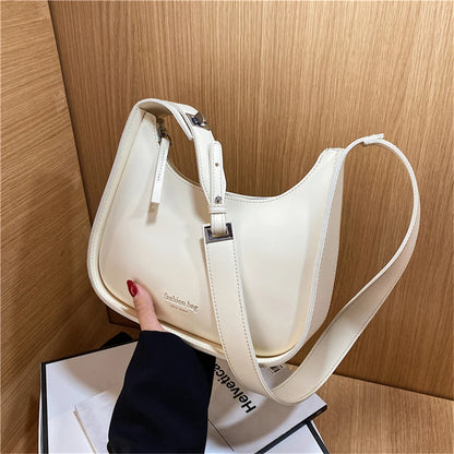 New Luxury Crossbody Bags For Women 2022 Leather Lemon Color Shoulder Bag Women Casual Satchels Wide Straps Fashion Bag Handbag