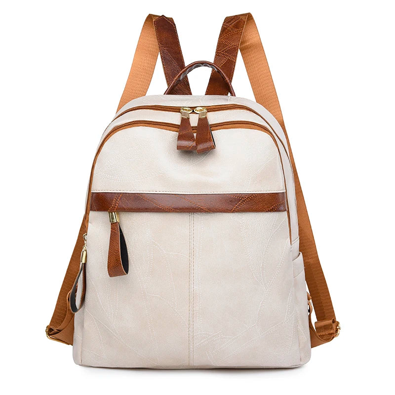 New Luxury Designer Brand Women's Backpack 2024 Large Capacity Travel Backpacks Soft Leather Women's Retro Knapsack Mochilas Sac