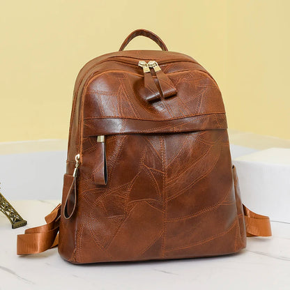 New Luxury Designer Brand Women's Backpack 2024 Large Capacity Travel Backpacks Soft Leather Women's Retro Knapsack Mochilas Sac