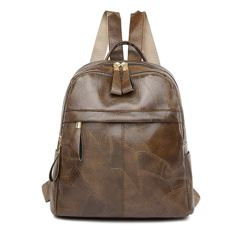 New Luxury Designer Brand Women's Backpack 2024 Large Capacity Travel Backpacks Soft Leather Women's Retro Knapsack Mochilas Sac