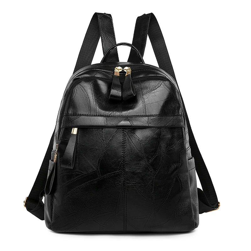New Luxury Designer Brand Women's Backpack 2024 Large Capacity Travel Backpacks Soft Leather Women's Retro Knapsack Mochilas Sac