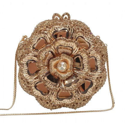 New Luxury Handbags Women Bags High Quality Newest Crystal Diamond Chain Evening Bag Female Prom Purse Bridal Shoulder Bag gold