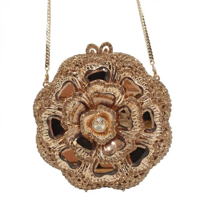 New Luxury Handbags Women Bags High Quality Newest Crystal Diamond Chain Evening Bag Female Prom Purse Bridal Shoulder Bag gold