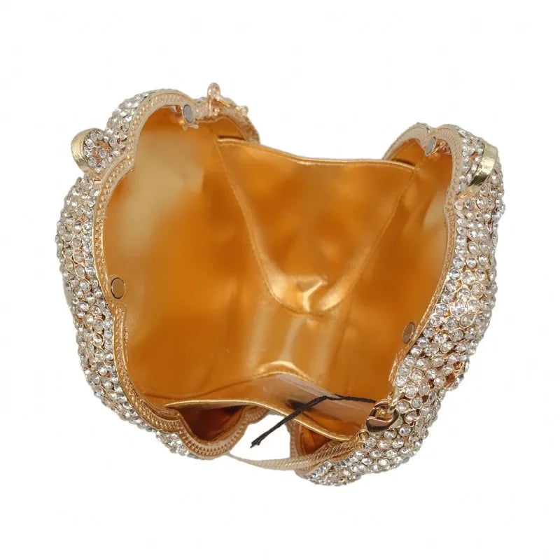 New Luxury Handbags Women Bags High Quality Newest Crystal Diamond Chain Evening Bag Female Prom Purse Bridal Shoulder Bag gold