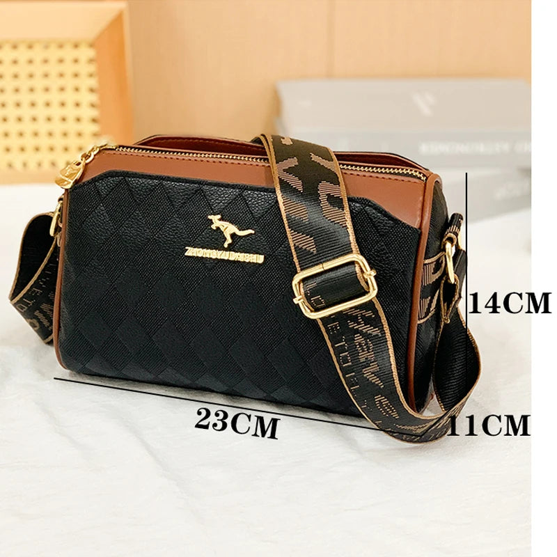 New Luxury High Quality Women Messenger Bag Famous Designer Lady Shoulder Bags Fashionable Checkered Trendy Crossbody Bolsas Sac