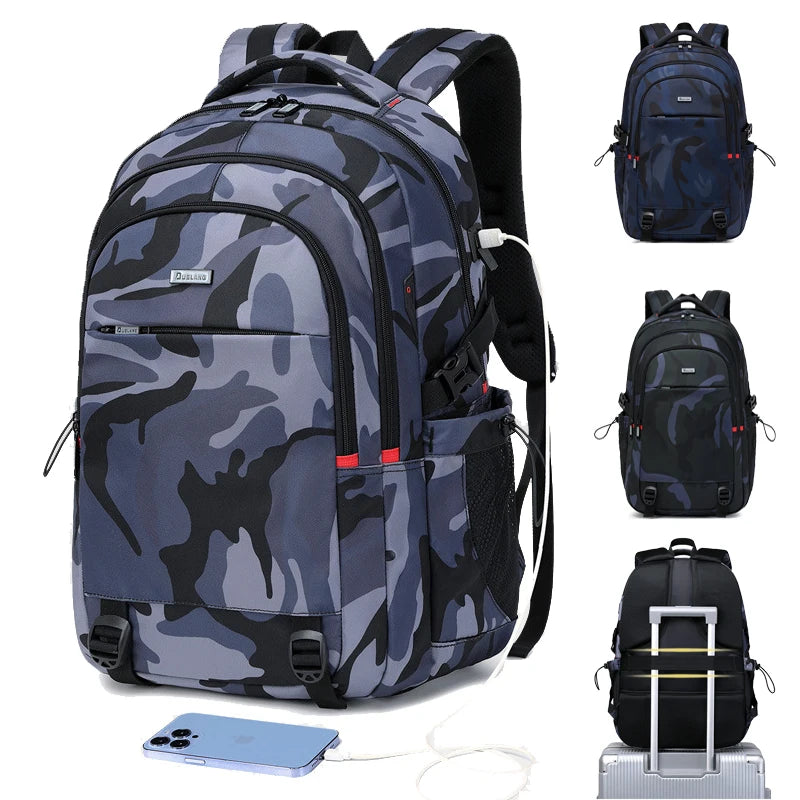 New Man Backpack High-end Sports Schoolbag for Boys Waterproof Trendy Travel Multifunctional Casual Laptop Bag Students on Sale
