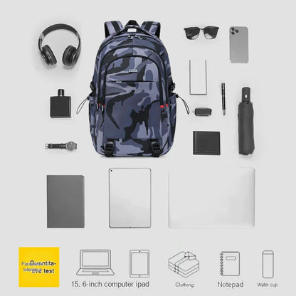 New Man Backpack High-end Sports Schoolbag for Boys Waterproof Trendy Travel Multifunctional Casual Laptop Bag Students on Sale