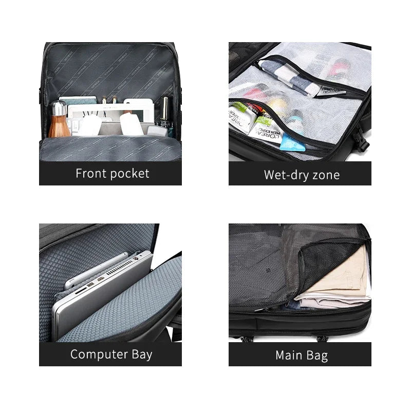 New Man Backpack Large Capacity Multifunction USB Charging School Bag Luxury Business Travel Back Pack Laptop Female Trendy Bags