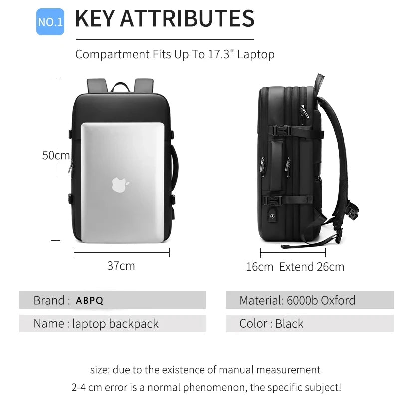 New Man Backpack Large Capacity Multifunction USB Charging School Bag Luxury Business Travel Back Pack Laptop Female Trendy Bags