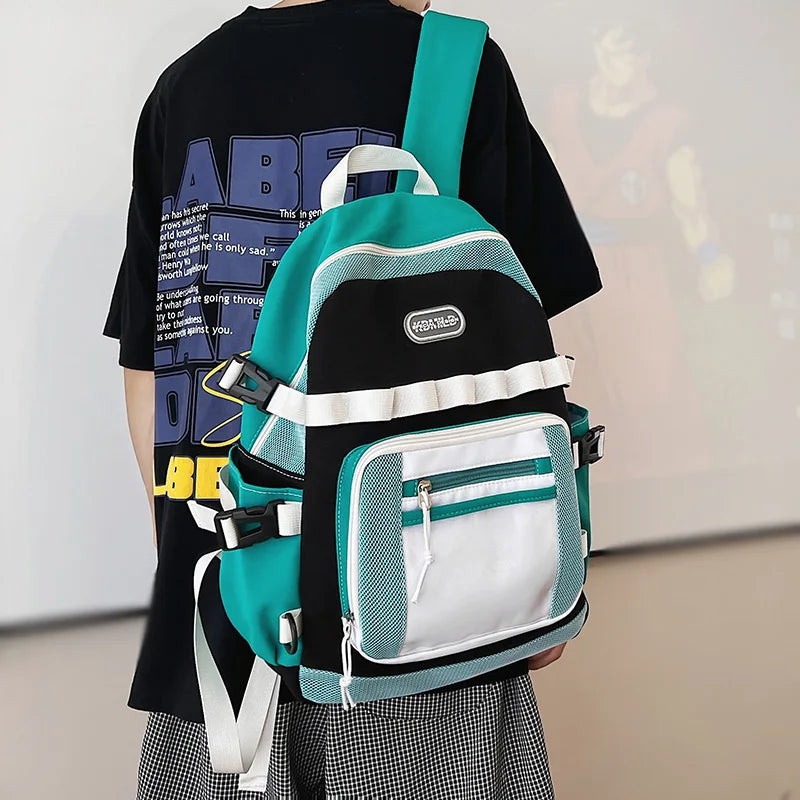 New Men Female Laptop Transparent College Backpack Women School Bag Boy Girl Mesh Travel Backpack Fashion Male Lady Net Book Bag