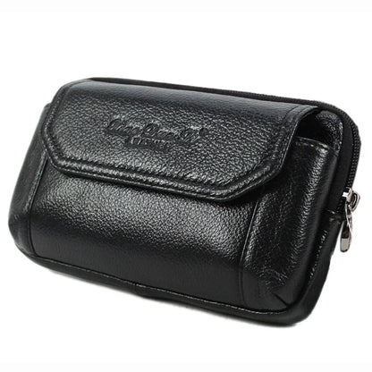 New Men Genuine Leather Waist Pack Pocket Small Belt Hip Bum Fanny Purse Pouch Fashion Cowhide Wallet Cell Mobile/Phone Bag