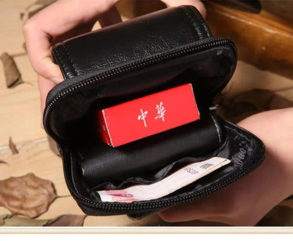 New Men Genuine Leather Waist Pack Pocket Small Belt Hip Bum Fanny Purse Pouch Fashion Cowhide Wallet Cell Mobile/Phone Bag