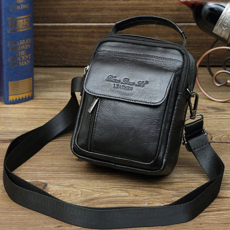 New Men Mini Shoulder Messenger Cross body Fanny Bags Pouch Belt Tote Handbag Fashion Genuine Leather Hip Bum Waist Pack Bag