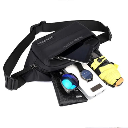 New Men Nylon Fanny Hip Bag Travel Sling Chest Pack Multi-Pocket Fashion Money Purse Pouch Bum Waist Belt Bags