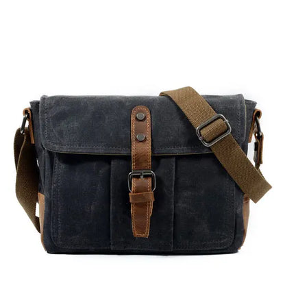 New Men Retro Messenger Bags Casual Canvas Waterproof Simple Shoulder Bag Cross Section Oil Wax Bag