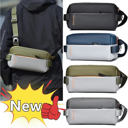New Men Waterproof Crossbody Oxford Large Storage Capacity Multifunction Anti-theft Sling Shoulder Messenger Chest Bag Pack
