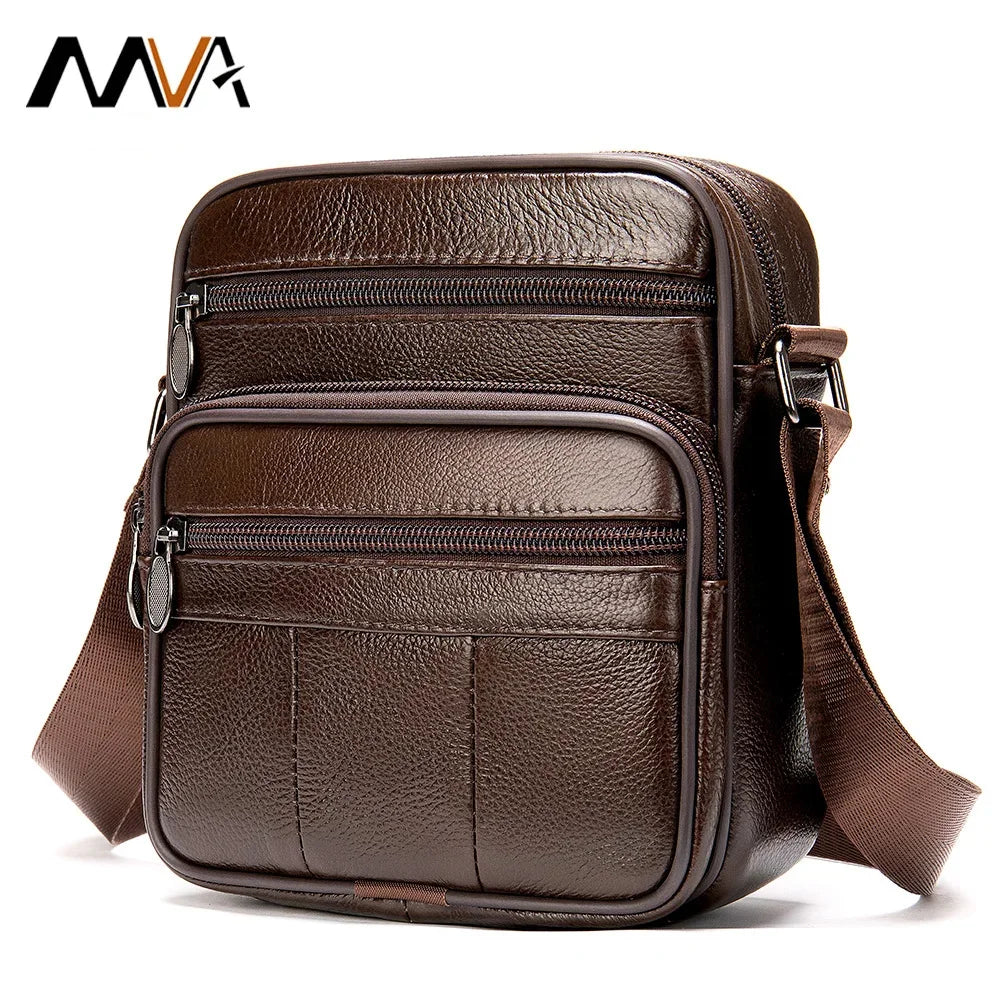 New Men's 100% Genuine Leather Shoulder s for Men Small Messenger Top Layer Cowhide Single Man Crossbody Bag