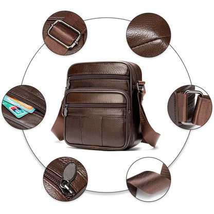 New Men's 100% Genuine Leather Shoulder s for Men Small Messenger Top Layer Cowhide Single Man Crossbody Bag