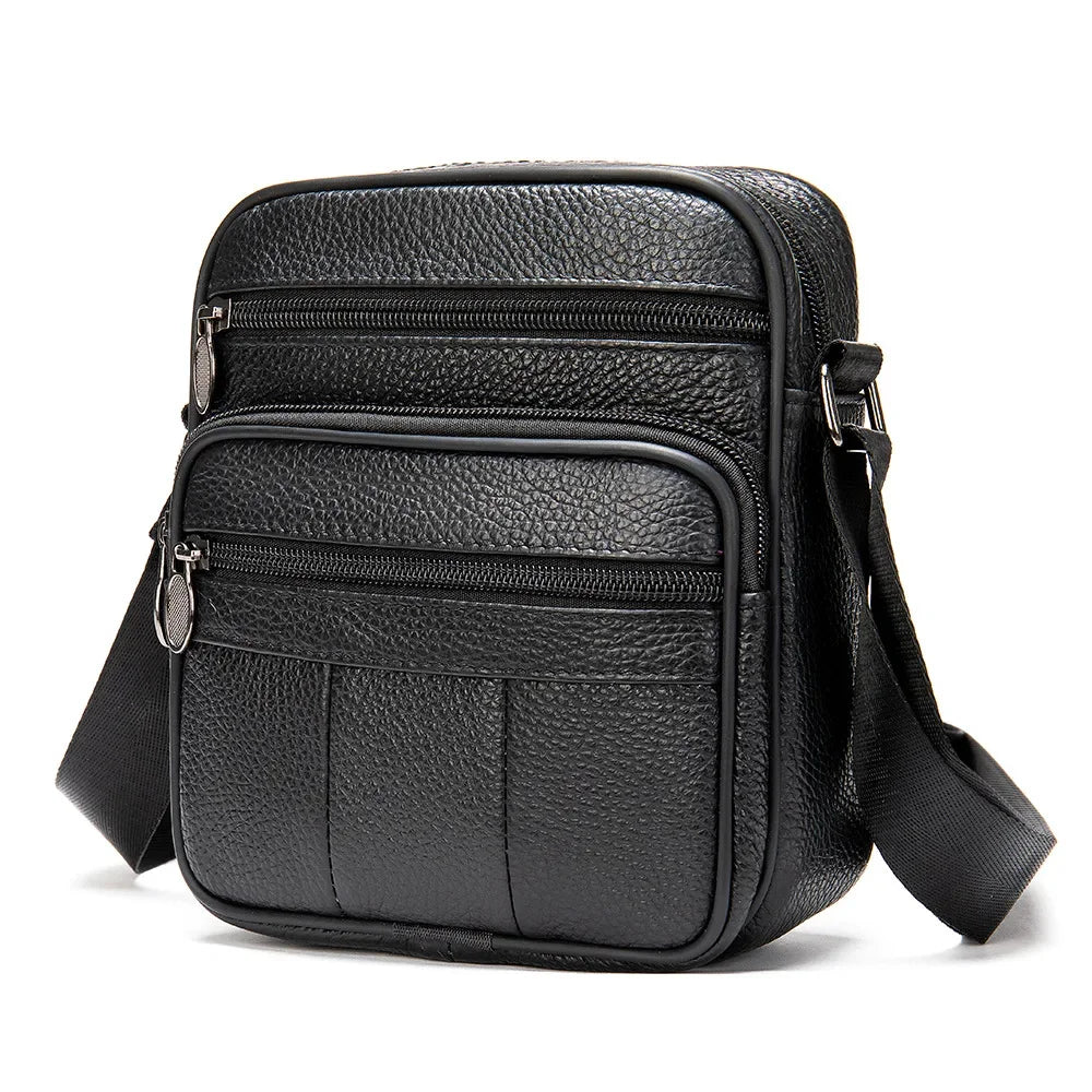 New Men's 100% Genuine Leather Shoulder s for Men Small Messenger Top Layer Cowhide Single Man Crossbody Bag