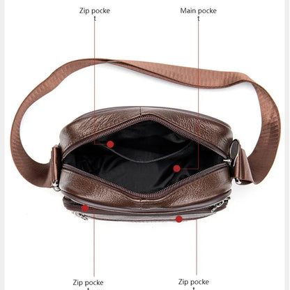 New Men's 100% Genuine Leather Shoulder s for Men Small Messenger Top Layer Cowhide Single Man Crossbody Bag
