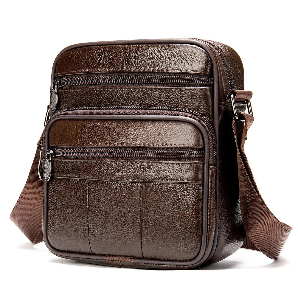 New Men's 100% Genuine Leather Shoulder s for Men Small Messenger Top Layer Cowhide Single Man Crossbody Bag
