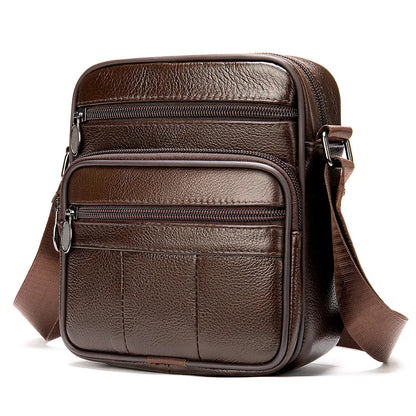 New Men's 100% Genuine Leather Shoulder s for Men Small Messenger Top Layer Cowhide Single Man Crossbody Bag