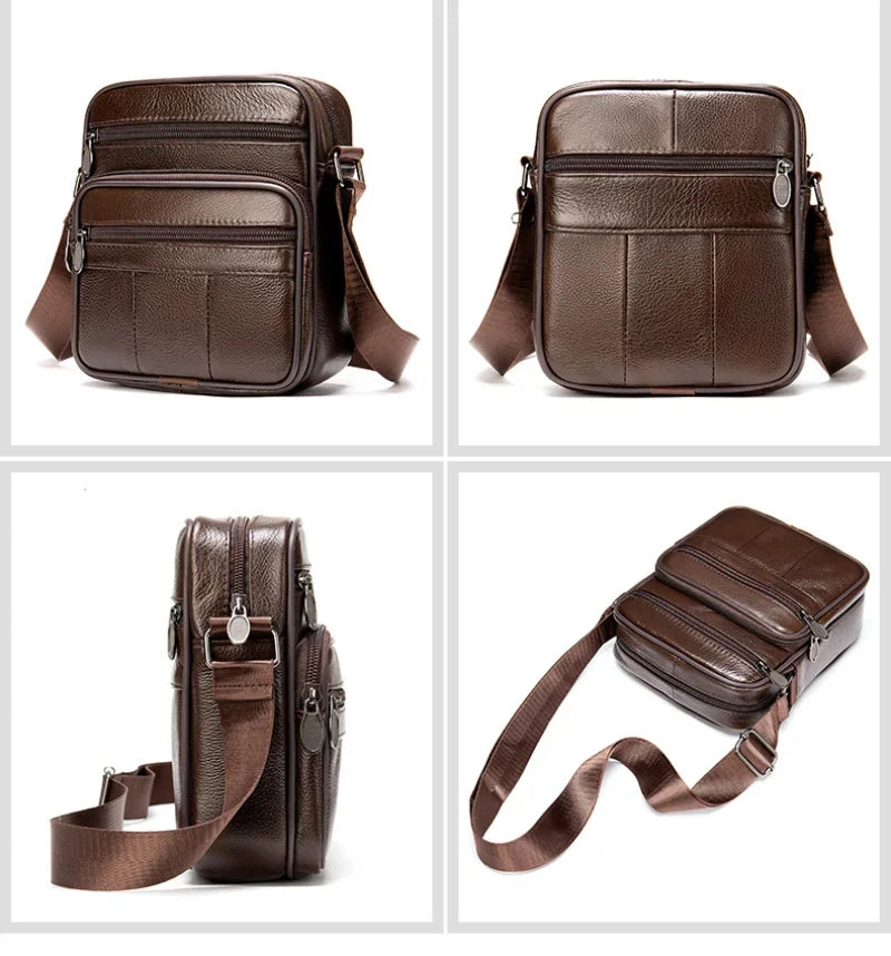 New Men's 100% Genuine Leather Shoulder s for Men Small Messenger Top Layer Cowhide Single Man Crossbody Bag
