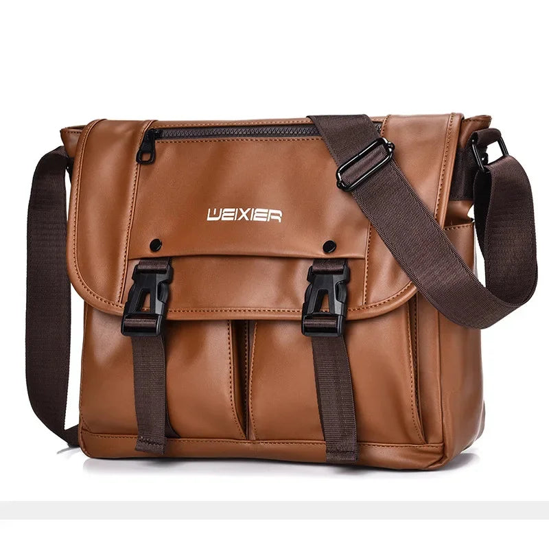 New Men's Retro Leisure Crossbody High Quality Messenger Waterproof and Wear-resistant Large-capacity Flip Shoulder Bag