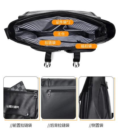 New Men's Retro Leisure Crossbody High Quality Messenger Waterproof and Wear-resistant Large-capacity Flip Shoulder Bag