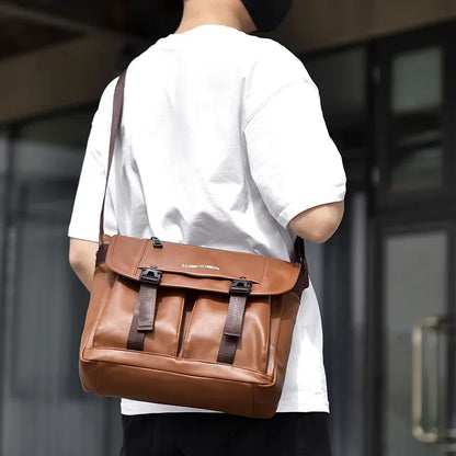 New Men's Retro Leisure Crossbody High Quality Messenger Waterproof and Wear-resistant Large-capacity Flip Shoulder Bag