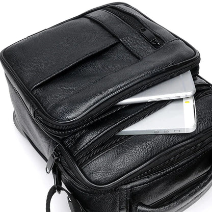 New Men's Soft Leather Shoulder Messenger Business Crossbody Casual Male Hand Tote High Quality Small Travel Bag