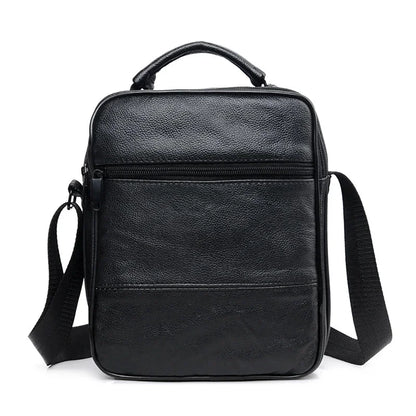 New Men's Soft Leather Shoulder Messenger Business Crossbody Casual Male Hand Tote High Quality Small Travel Bag