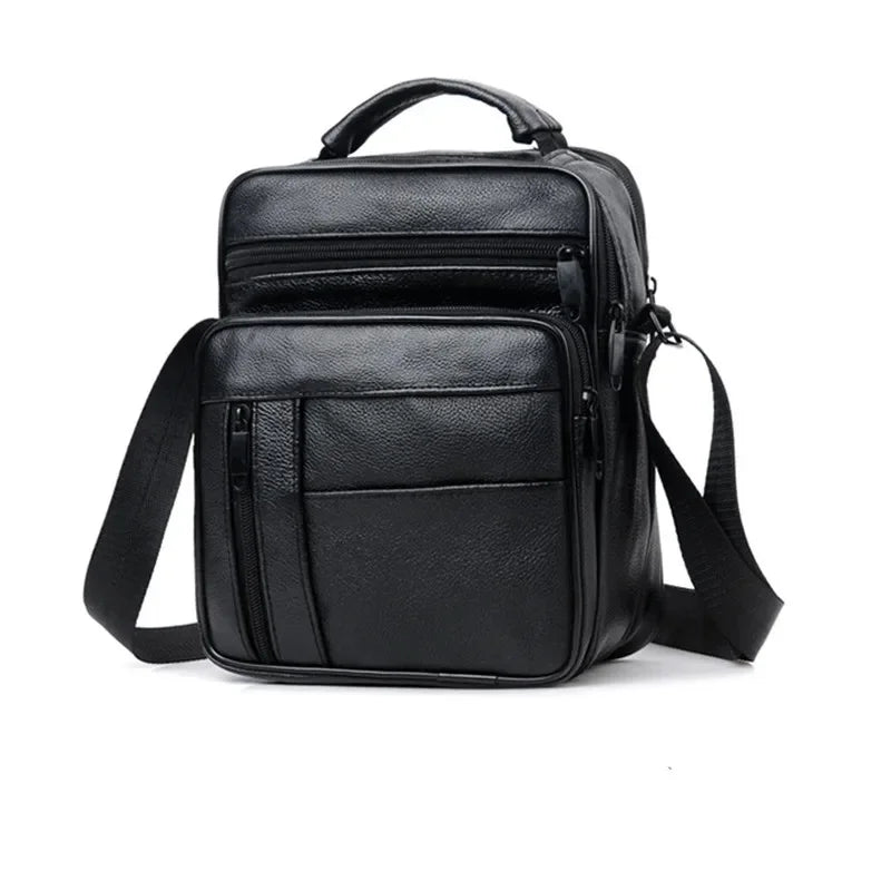 New Men's Soft Leather Shoulder Messenger Business Crossbody Casual Male Hand Tote High Quality Small Travel Bag