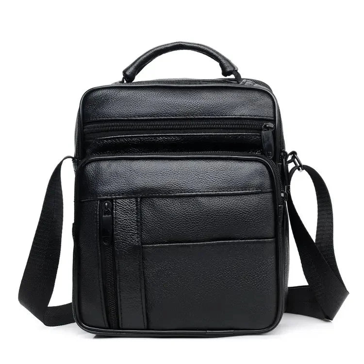New Men's Soft Leather Shoulder Messenger Business Crossbody Casual Male Hand Tote High Quality Small Travel Bag