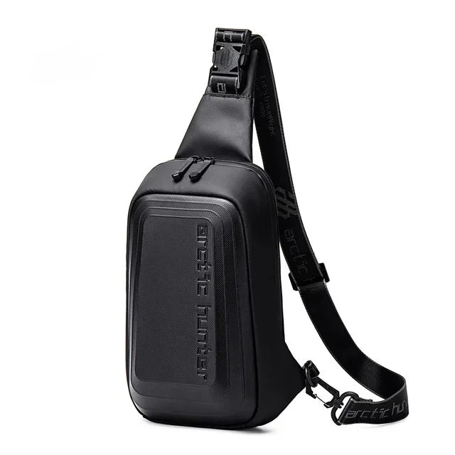 New Men's shoulder chest Top quality Comfortable breathable male messenger EVA hard shell Anti-theft Crossbody bag