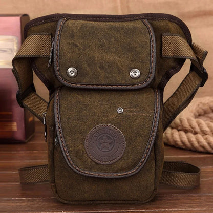 New Military Riding Waist Pack Bags Belt Hip Bum Travel Famous Motorcycle Messenger Shoulder Men Canvas Drop Leg Fanny Bag
