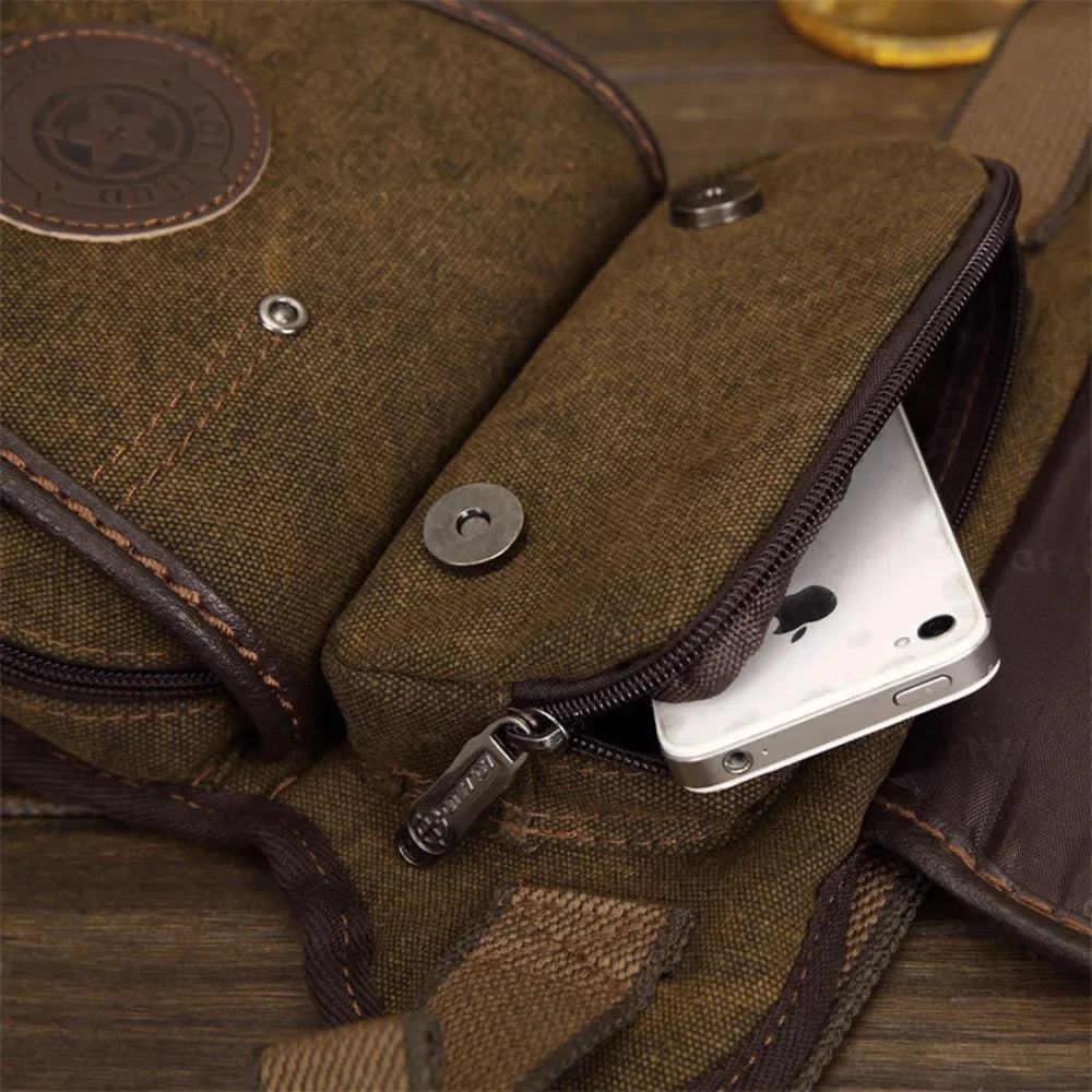 New Military Riding Waist Pack Bags Belt Hip Bum Travel Famous Motorcycle Messenger Shoulder Men Canvas Drop Leg Fanny Bag