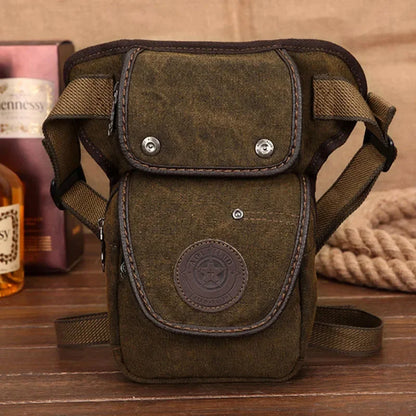 New Military Riding Waist Pack Bags Belt Hip Bum Travel Famous Motorcycle Messenger Shoulder Men Canvas Drop Leg Fanny Bag