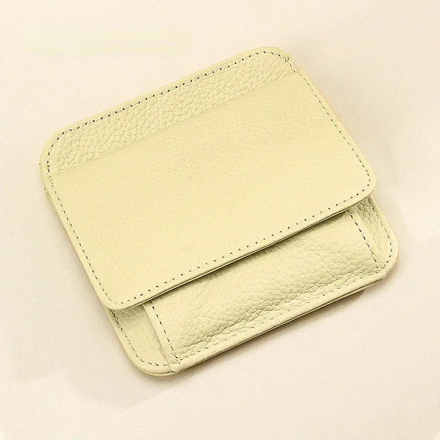 New Mini Purses Genuine Leather Women Square Coin Pocket Cowskin High Quality Hasp Money Bag Wallet Ultra-thin Card Package