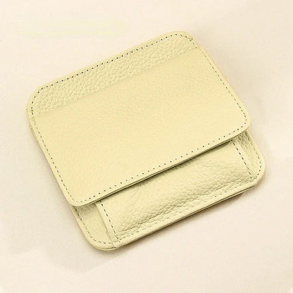 New Mini Purses Genuine Leather Women Square Coin Pocket Cowskin High Quality Hasp Money Bag Wallet Ultra-thin Card Package