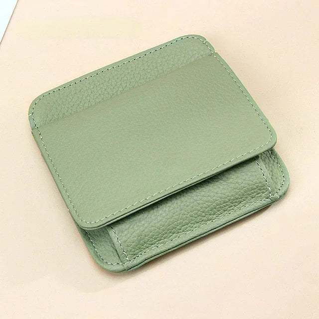 New Mini Purses Genuine Leather Women Square Coin Pocket Cowskin High Quality Hasp Money Bag Wallet Ultra-thin Card Package
