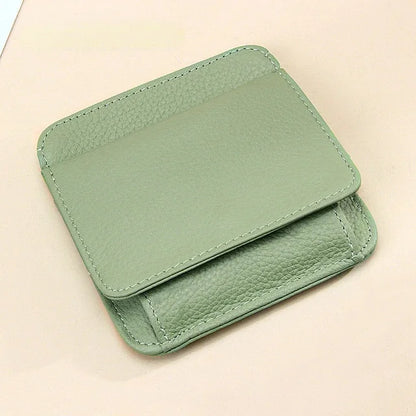 New Mini Purses Genuine Leather Women Square Coin Pocket Cowskin High Quality Hasp Money Bag Wallet Ultra-thin Card Package