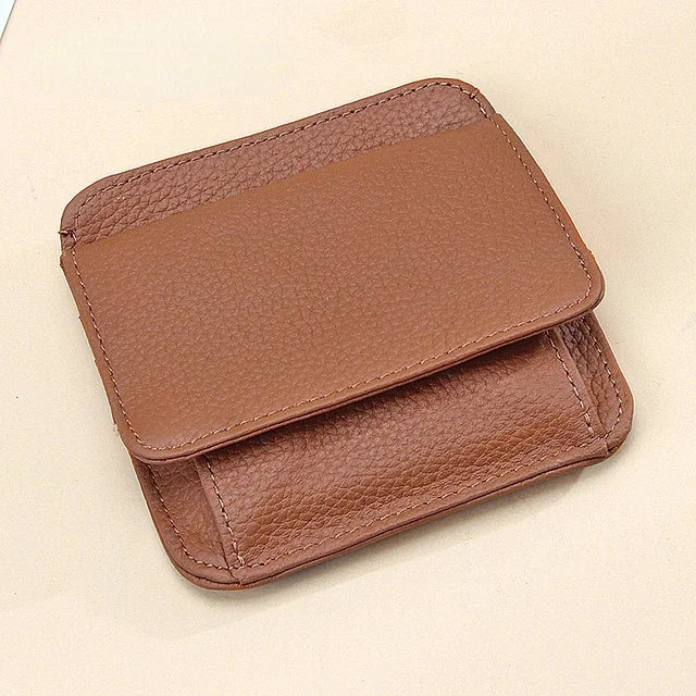 New Mini Purses Genuine Leather Women Square Coin Pocket Cowskin High Quality Hasp Money Bag Wallet Ultra-thin Card Package