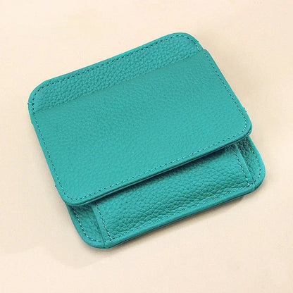 New Mini Purses Genuine Leather Women Square Coin Pocket Cowskin High Quality Hasp Money Bag Wallet Ultra-thin Card Package