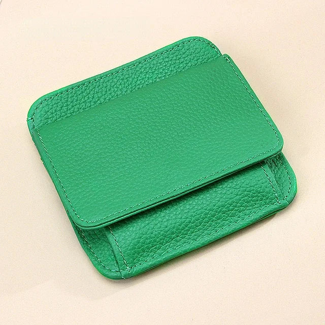 New Mini Purses Genuine Leather Women Square Coin Pocket Cowskin High Quality Hasp Money Bag Wallet Ultra-thin Card Package